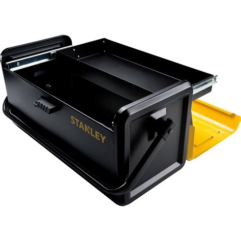 stanley 22 sliding tray metal tool box|26 inch stanley toolbox.